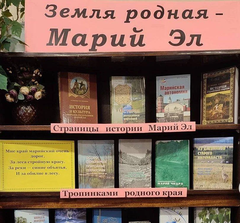 Книжная выставка  «Земля родная – Марий Эл»